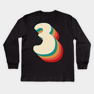 Number 3 Kids Long Sleeve T-Shirt